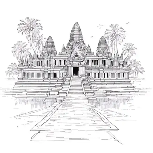 Angkor Wat Temple tattoo design idea