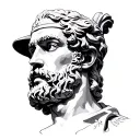 Self Made Man Statue tattoo design idea