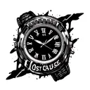 "lost cause" prison bars, spider web, watch tattoo design idea