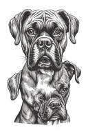 perro boxer dogs face tattoo design idea