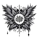 ambigram with beautiful and disaster tattoo design idea