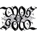 ambigram with beautiful and disaster tattoo design idea