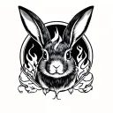fire rabbit 1987 sodiac tattoo design idea