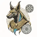 Anubis with scales tattoo design idea