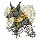 Anubis with scales tattoo design idea