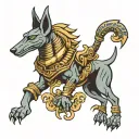 Anubis with scales tattoo design idea