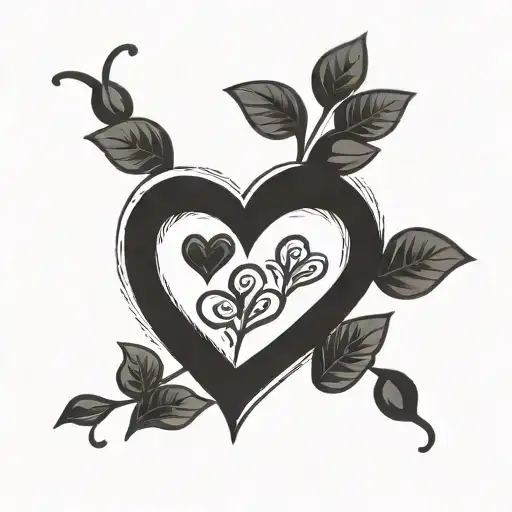 A tattoo design featuring five small hearts, each inscribed with the initials of your children, symbolizing the love and connection between a mother and her kids tattoo design idea