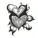 A tattoo design featuring five small hearts, each inscribed with the initials of your children, symbolizing the love and connection between a mother and her kids tattoo design idea