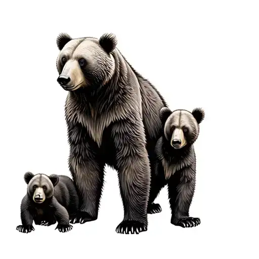 Mama Bear And 2 Cubs tattoo design idea