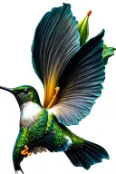 calla Lilly hummingbird hovering tattoo design idea