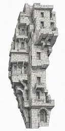 stone building architecture patterns tattoo design idea