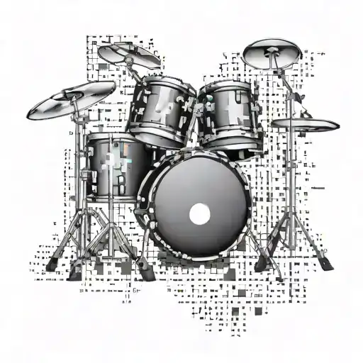 percussion instruments in pixels tattoo design idea