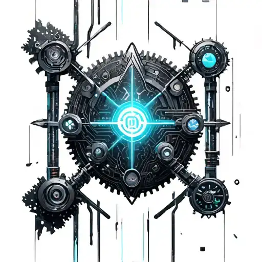 Biomechanics, metal parts, gears, pipes, wires, torn skin effect,  realism, black and gray color scheme. tattoo design idea