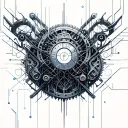 Biomechanics, metal parts, gears, pipes, wires, torn skin effect,  realism, black and gray color scheme. tattoo design idea
