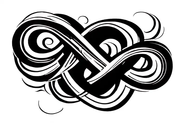 three infinity symbol intertwined tattoo design idea