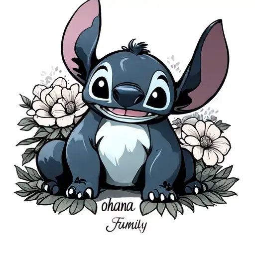 stitch ohana means family tattoo design idea