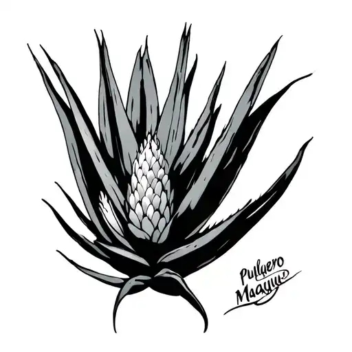 Pulquero maguey tattoo design idea