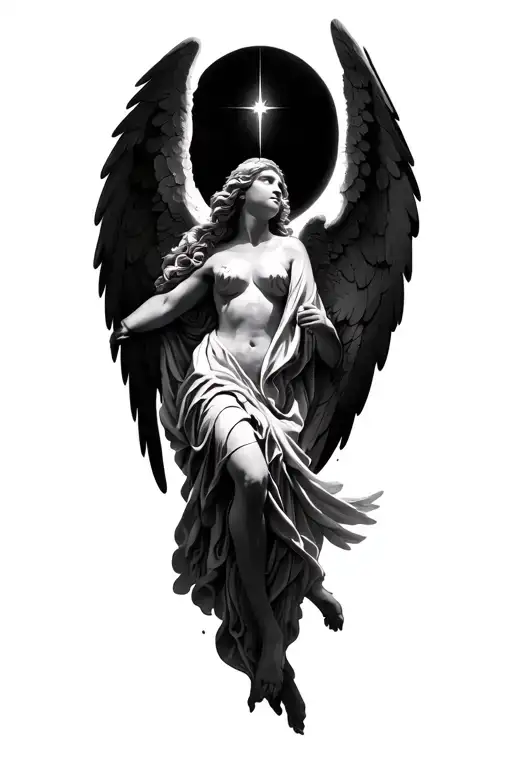 angels falling tattoo design idea