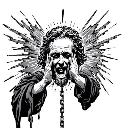 hallelujah with chain breaking under tattoo design idea