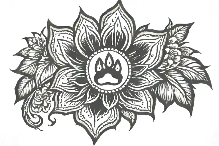 Paw Print sunshine chloe tattoo design idea