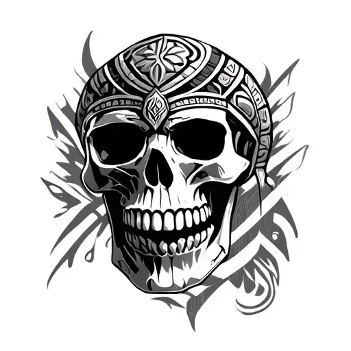 Aztec Skull tattoo design idea