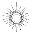 sun with uneven rays tattoo design idea