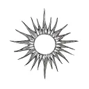 sun with uneven rays tattoo design idea