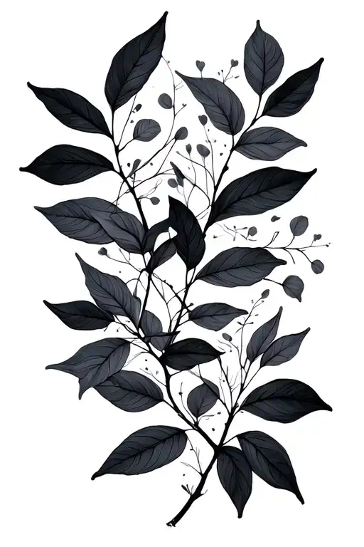 romantic complicity in 1 single line with shadow leaves you tattoo design idea