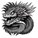 feathered serpent aztec tattoo design idea