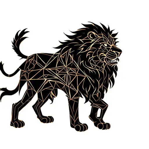 fierce lion with illyrian warrior  tattoo design idea