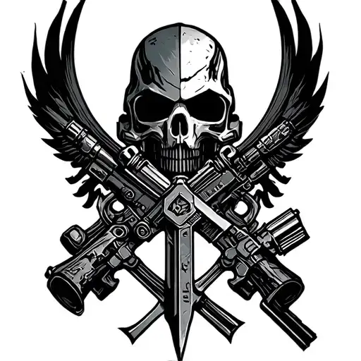 create fallout 4 style full sleeve tattoo flash brotherhood of steel motives and also post apocalictic motives tattoo design idea