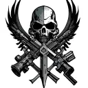 create fallout 4 style full sleeve tattoo flash brotherhood of steel motives and also post apocalictic motives tattoo design idea