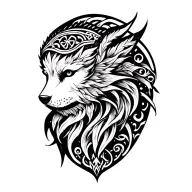 nordic skoll tattoo design idea