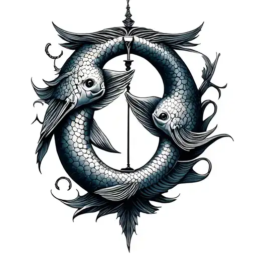 Libra Pisces tattoo design idea