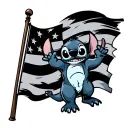 Stitch waving a progressive flag tattoo design idea