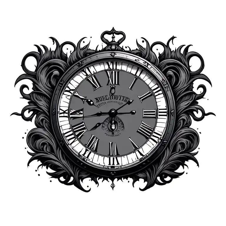 clock clock tattoo design idea