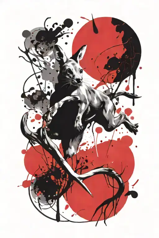 gambler kangaroo tattoo design idea