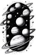 solar system tattoo design idea