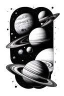 solar system tattoo design idea