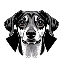 whippet dog face tattoo design idea