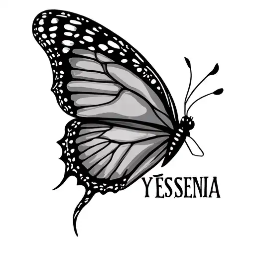 "Yessenia " butterfly zodiac virgo symbol made entirely tattoo design idea