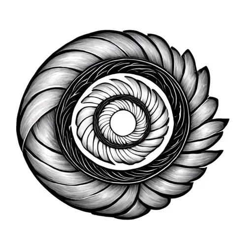 golden ratio fibonacci spiral tattoo design idea