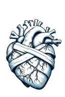 anatomic heart in mummy wrap design inspired tattoo design idea