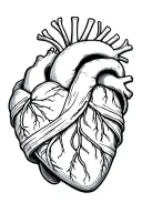 anatomic heart in mummy wrap design inspired tattoo design idea
