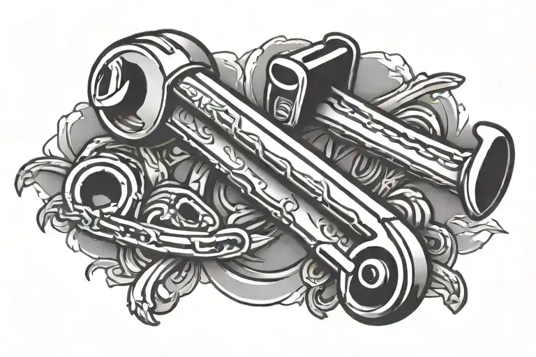 pipe wrench   tattoo design idea