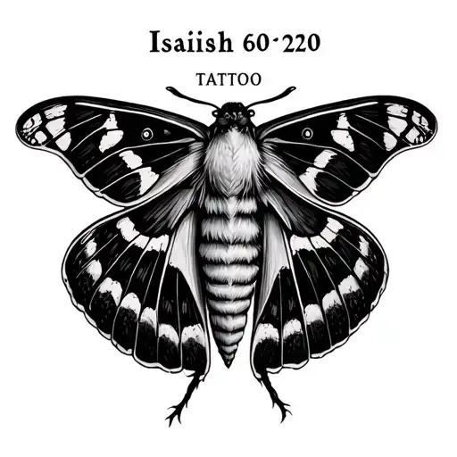 "Isaiah 60:20" Moth tattoo design idea