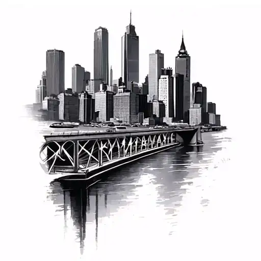Boston Skyline tattoo design idea