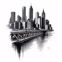 Boston Skyline tattoo design idea