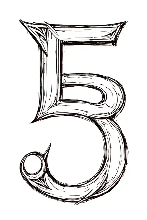 J and the roman numeral 5 tattoo design idea