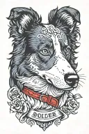 border collie tattoo design idea